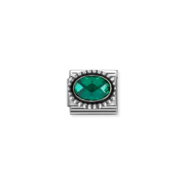 Composable Classic Emerald Green Vintage CZ Link - Silver - 330607/027