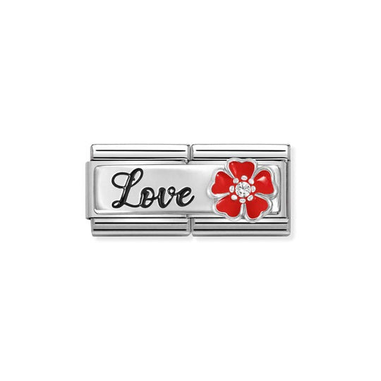 Composable Classic Double Love Flower Link - Silver - 330734/14