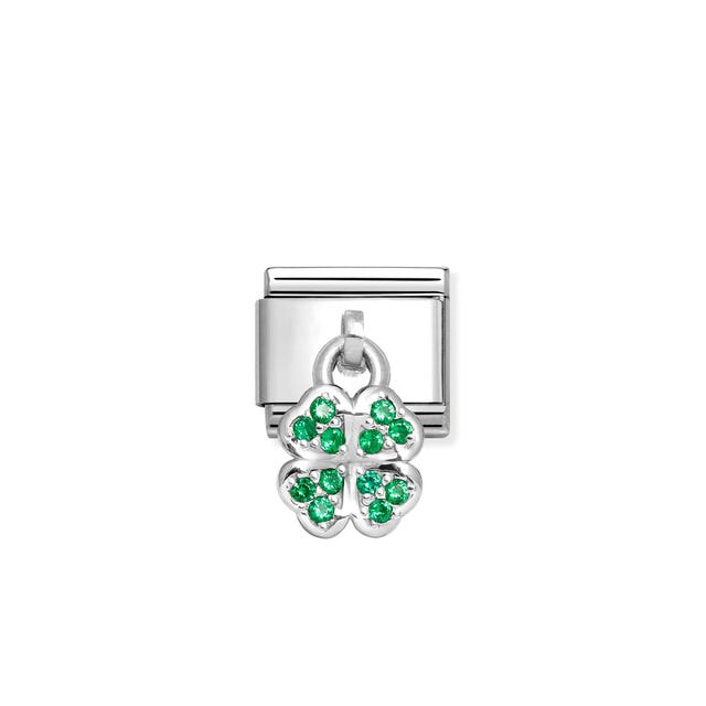 Composable Classic Green Four Leaf Clover Pendant Link - 331800/30