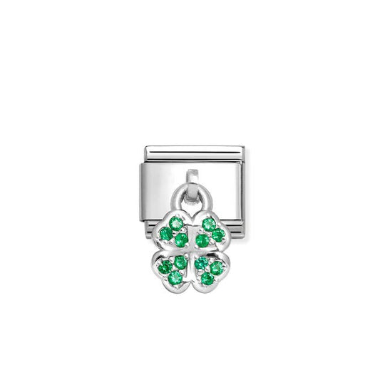 Composable Classic Green Four Leaf Clover Pendant Link - 331800/30