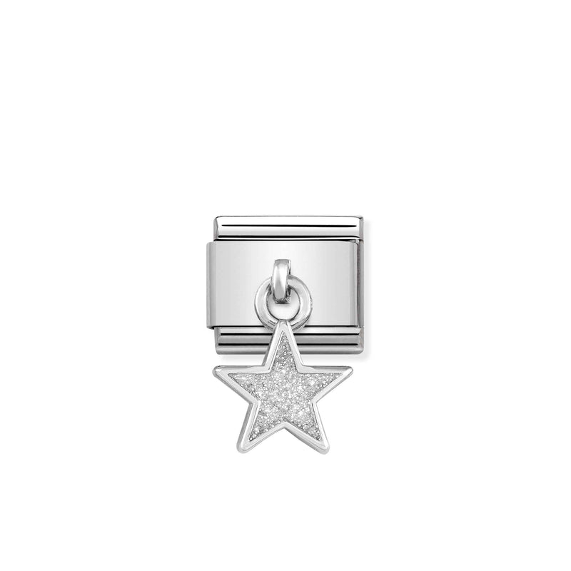 Composable Classic Glitter Star Pendant Link - Silver - 331805/02