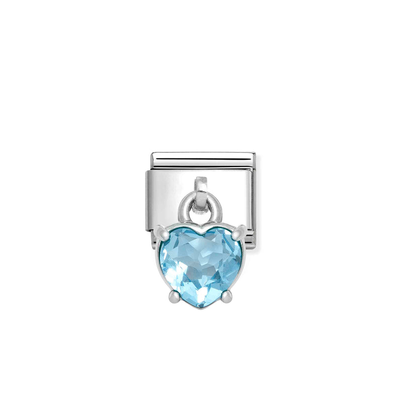 Composable Classic Blue CZ Heart Pendant Link - 331812/15