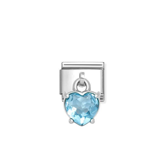 Composable Classic Blue CZ Heart Pendant Link - 331812/15