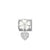 Composable Classic White Flower Heart Pendant Link - Silver - 331814/04