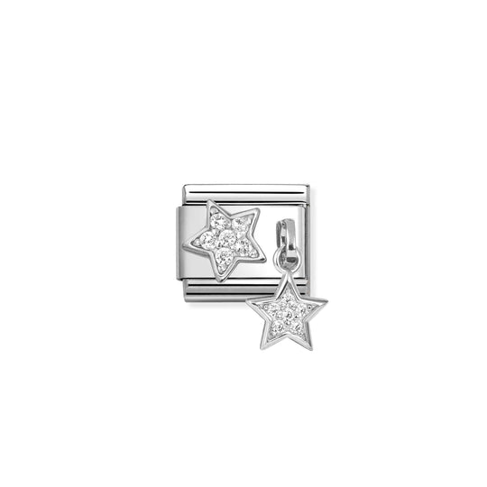 Composable Classic CZ Pave Stars Pendant Link - Silver - 331817/16