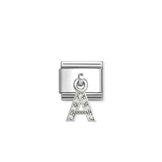 Composable Classic CZ Letter A Pendant Link - Silver - 331818/01