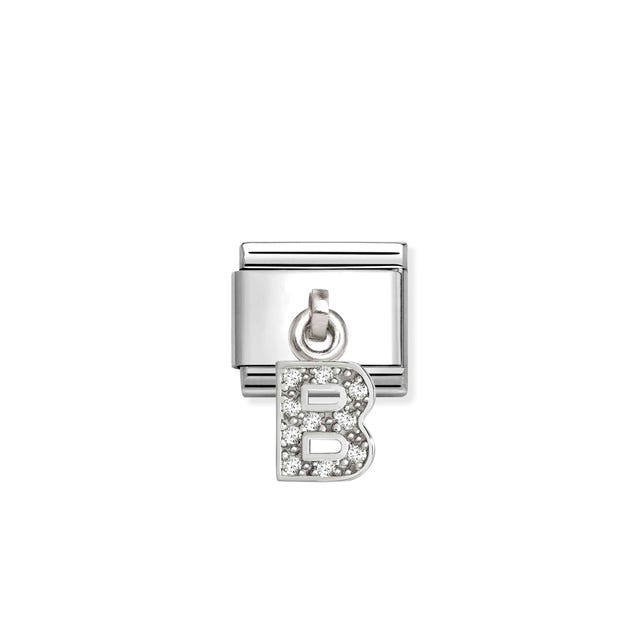 Composable Classic CZ Letter B Pendant Link - Silver - 331818/02
