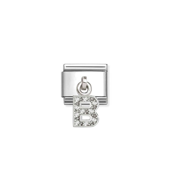 Composable Classic CZ Letter B Pendant Link - Silver - 331818/02