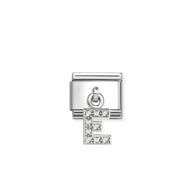 Composable Classic CZ Letter E Pendant Link - Silver - 331818/05