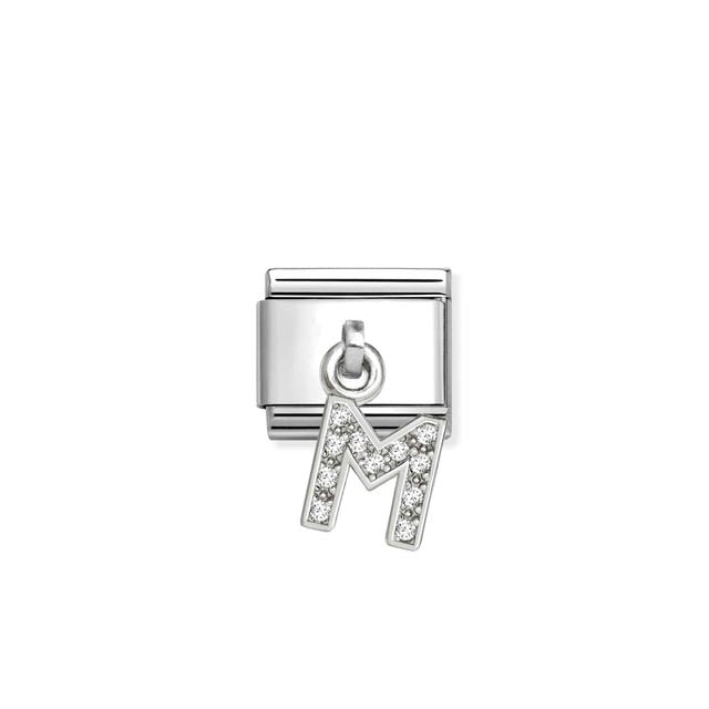 Composable Classic CZ Letter M Pendant Link - Silver - 331818/13