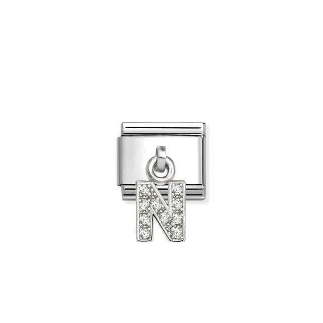 Composable Classic CZ Letter N Pendant Link - Silver - 331818/14
