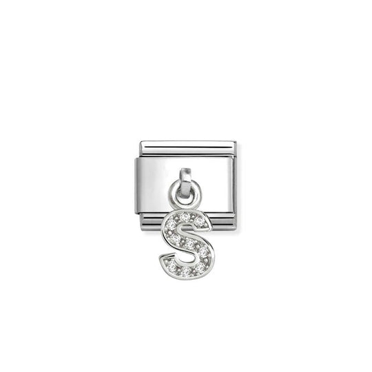 Composable Classic CZ Letter S Pendant Link - Silver - 331818/19