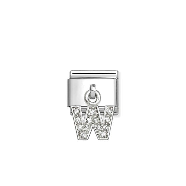 Composable Classic CZ Letter W Pendant Link - Silver - 331818/23