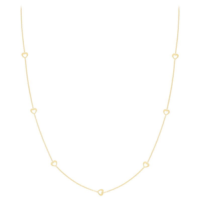 Fancy Hearts Necklace - 9ct Yellow Gold