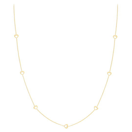 Fancy Hearts Necklace - 9ct Yellow Gold