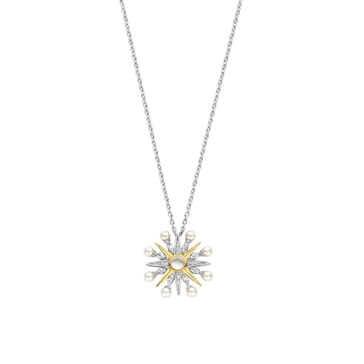 Milano Pearl Star Pendant - Silver/Gold - 34033YP/42