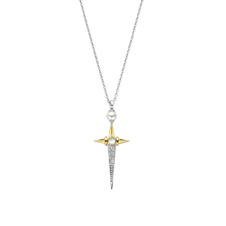 Milano Elongated Star Pendant Necklace - Silver/Gold - 34034YP/42