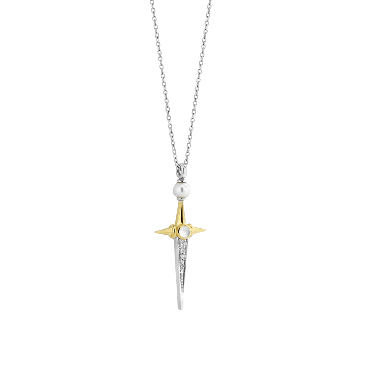 Milano Elongated Star Pendant Necklace - Silver/Gold - 34034YP/42