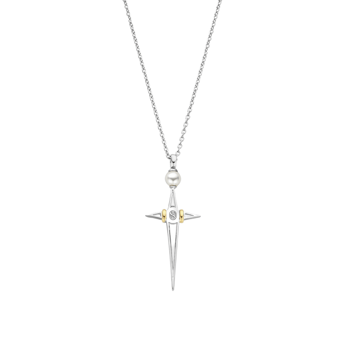 Milano Elongated Star Pendant Necklace - Silver/Gold - 34034YP/42