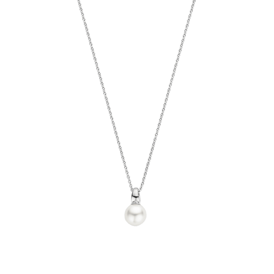 Milano Timeless Pearl Pendant Necklace - Silver - 34037PW/42