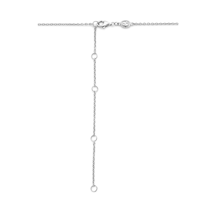 Milano Geometric MOP & Pink Stone Pendant - Silver/Gold - 34039MW/42