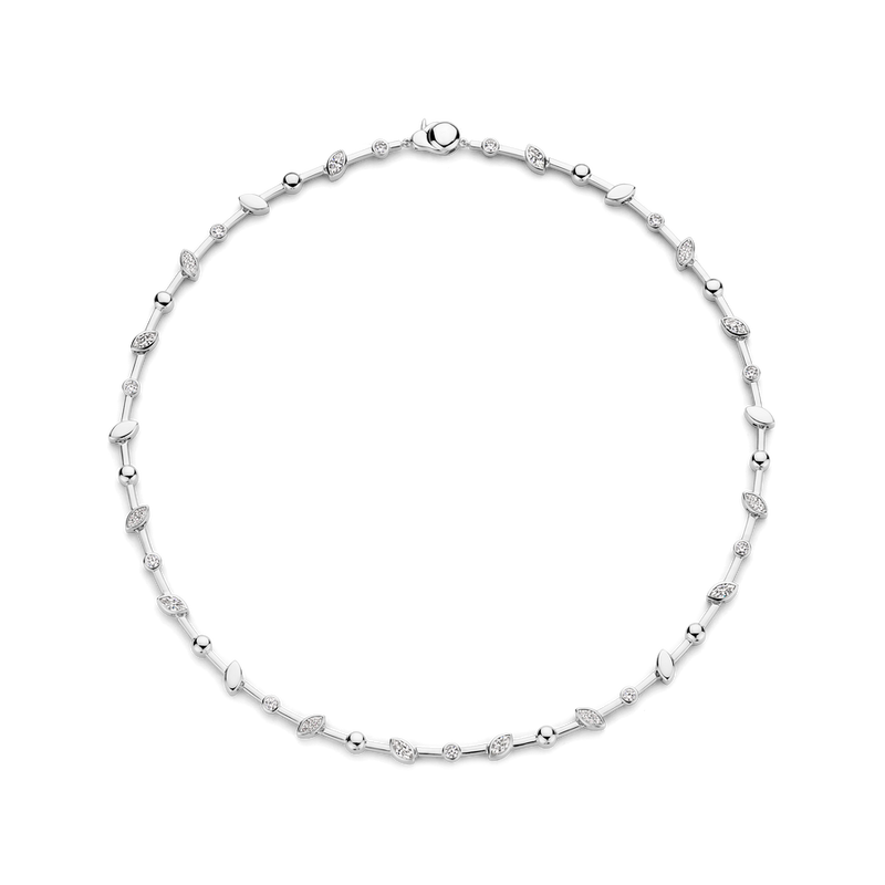 Milano Vintage Leaf Necklace - Silver - 34068ZI/42