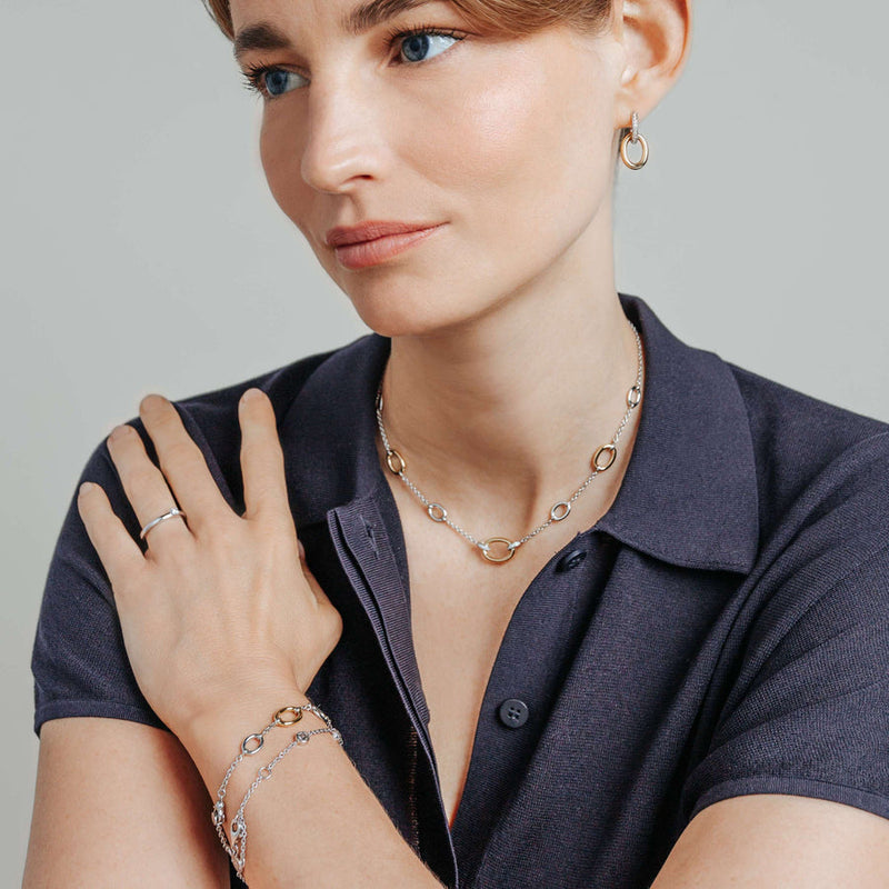 Milano Links Chain Necklace - Silver/Gold - 34093ZY/42