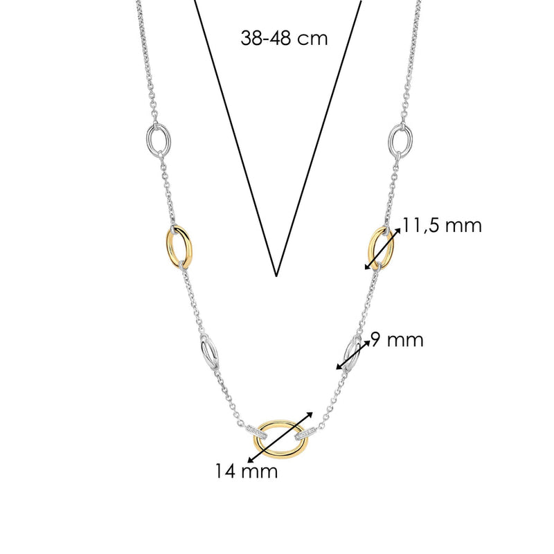 Milano Links Chain Necklace - Silver/Gold - 34093ZY/42