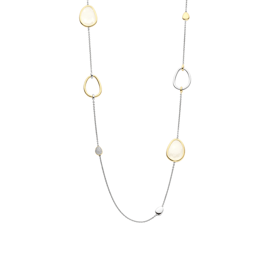 Milano Mother Of Pearl Long Station Necklace - Gold/Silver - 34102MW/80