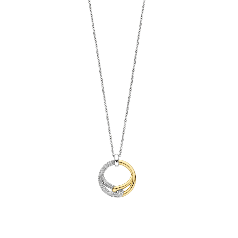 Milano Circular Intertwined Pendant Necklace - Gold/Silver - 34107ZY/42