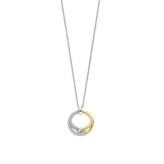 Milano Circular Intertwined Pendant Necklace - Gold/Silver - 34107ZY/42