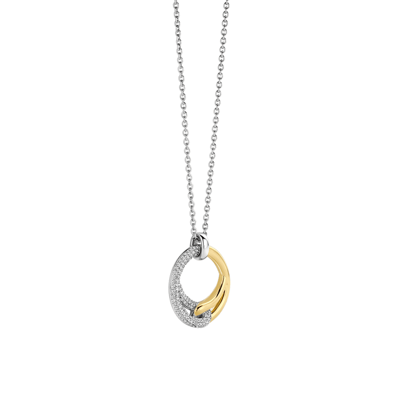 Milano Circular Intertwined Pendant Necklace - Gold/Silver - 34107ZY/42