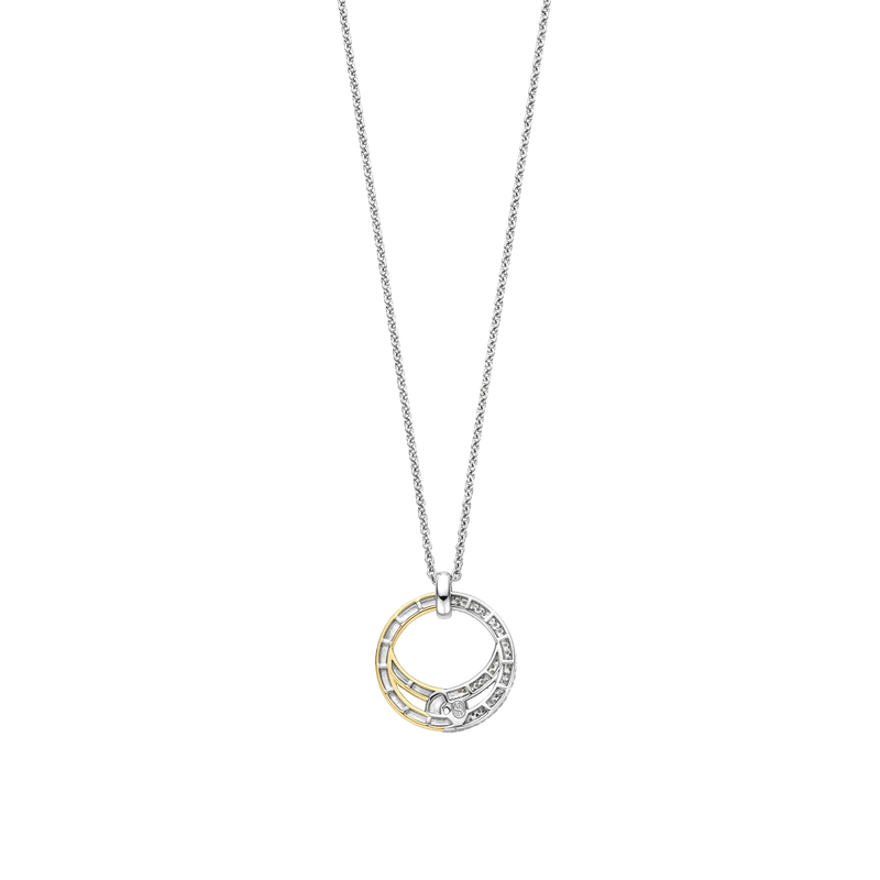 Milano Circular Intertwined Pendant Necklace - Gold/Silver - 34107ZY/42