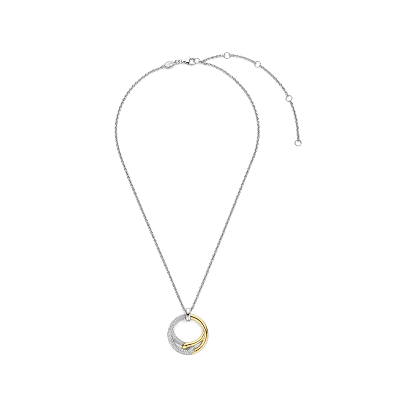 Milano Circular Intertwined Pendant Necklace - Gold/Silver - 34107ZY/42