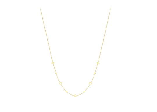 Fancy Square Necklace - 9ct Yellow Gold