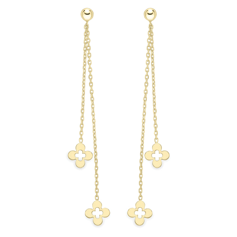 Fancy Drop Earrings - 9ct Yellow Gold