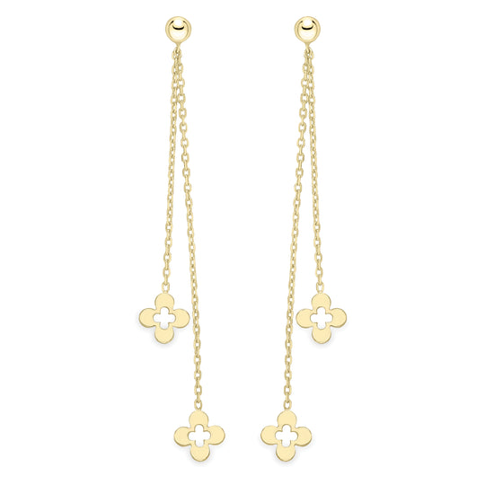 Fancy Drop Earrings - 9ct Yellow Gold