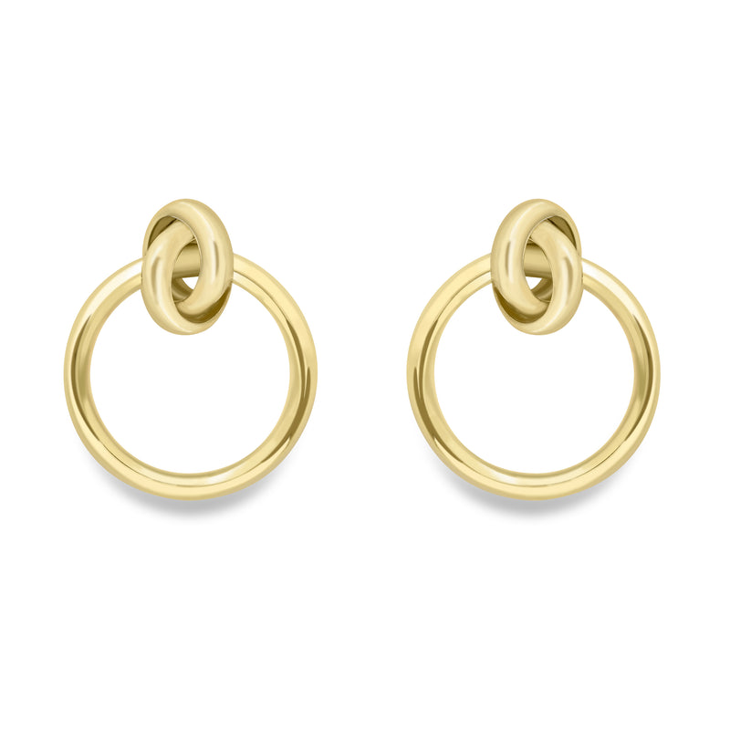 Circular Stud Earrings - 9ct Yellow Gold