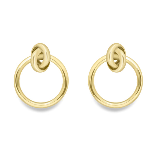 Circular Stud Earrings - 9ct Yellow Gold