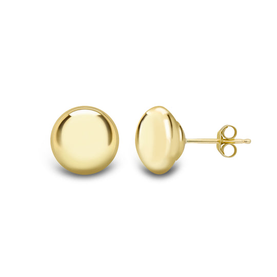 Button Stud Earrings - 9ct Yellow Gold