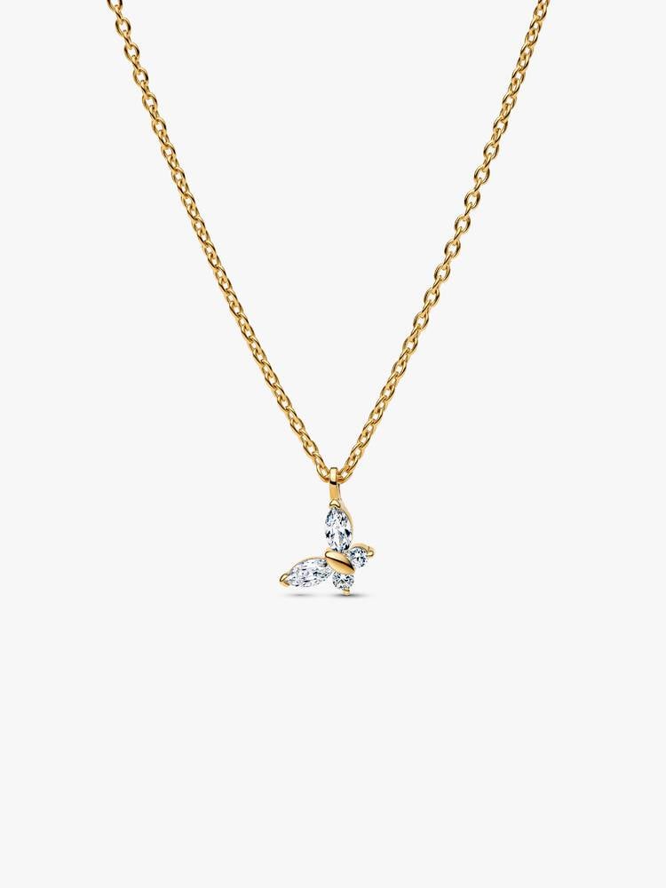Butterfly Pendant Necklace - 14ct Gold Plating - 364267C01-45