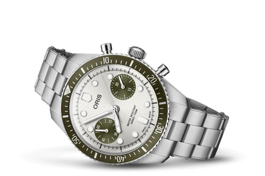 Divers Sixty-Five Chronograph Watch, Silvered