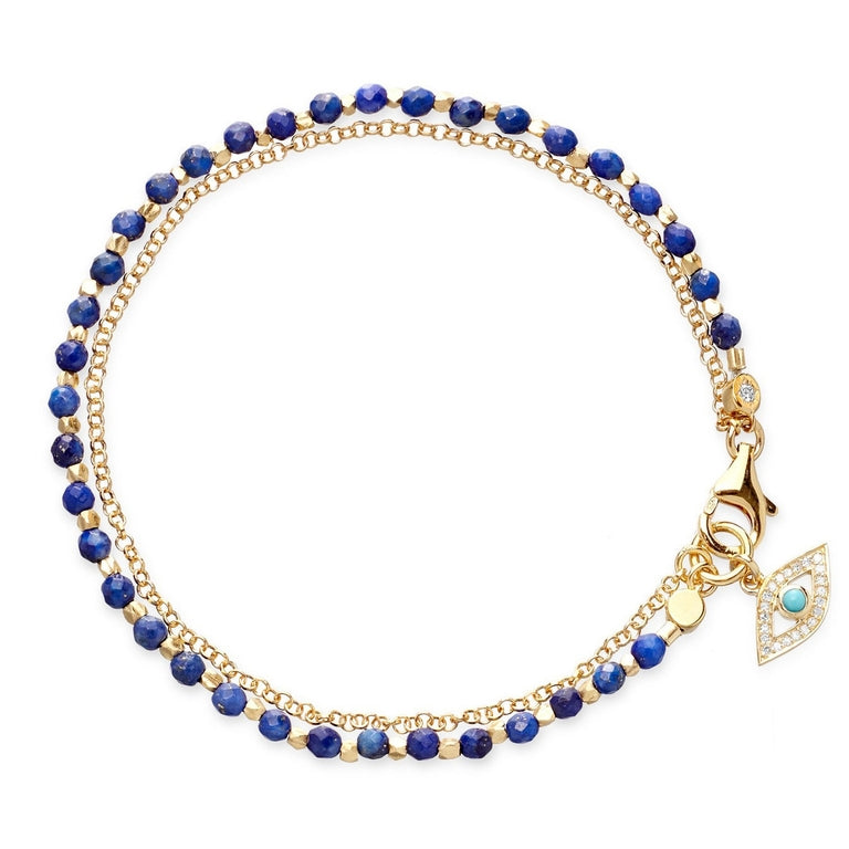 Biography Lapis Evil Eye Bracelet - Gold - 37502YBEB