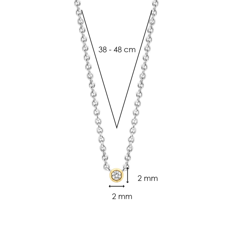 Milano Necklace - Silver & Gold - 3906ZY/42