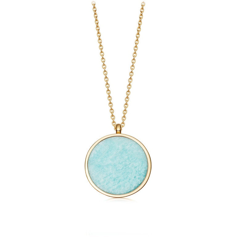 Stilla Amazonite Locket Necklace - Gold - 39094YTQN