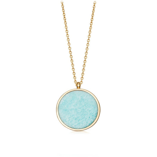 Stilla Amazonite Locket Necklace - Gold - 39094YTQN