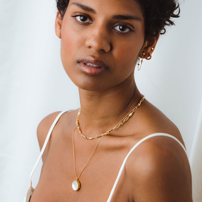 Celestial Chain Earrings - Gold - 47014YNOE