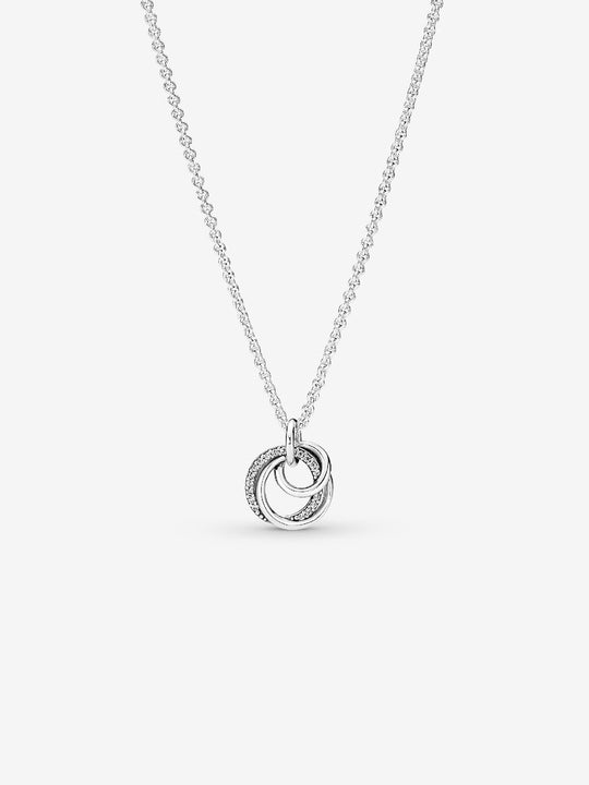 Family Always Encircled Pendant Necklace - Sterling Silver - 391455C01-60