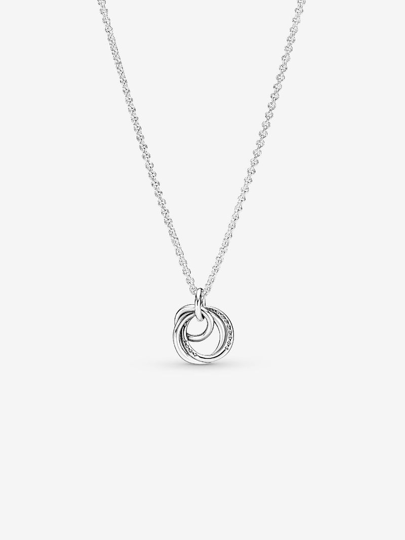 Family Always Encircled Pendant Necklace - Sterling Silver - 391455C01-60