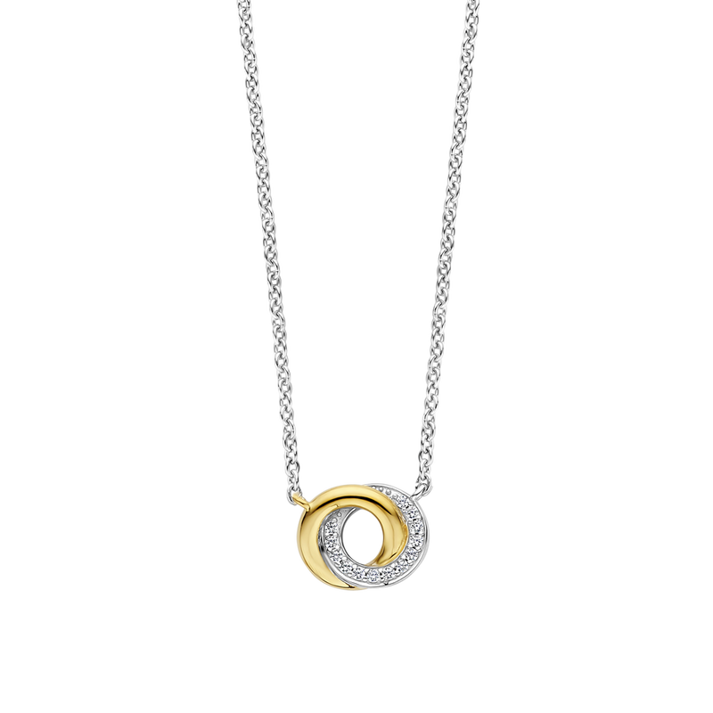 Milano CZ Infinity Necklace - Silver/Gold - 3915ZY/42